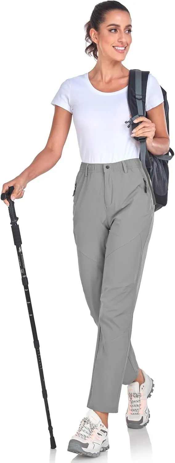 Women's Golf Pants Wrinkle Free UPF 50 Casual Pants Quick Dry Lightweight Travel Pants for Women on Plane with Zipper Pockets