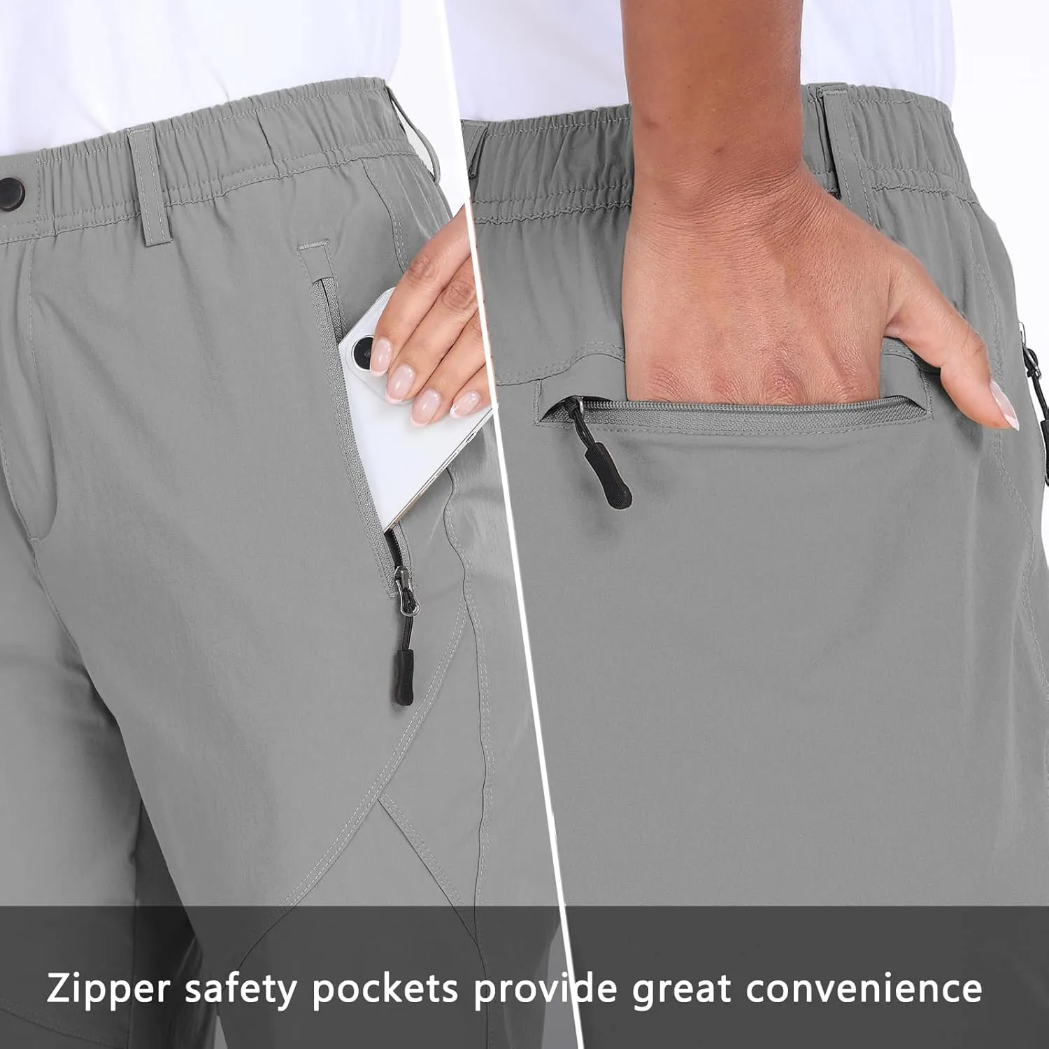 Women's Golf Pants Wrinkle Free UPF 50 Casual Pants Quick Dry Lightweight Travel Pants for Women on Plane with Zipper Pockets