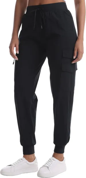 Women's Water Resistant Cargo Joggers - Trendy Travel Hiking Pants with Zippered Pockets for All Season