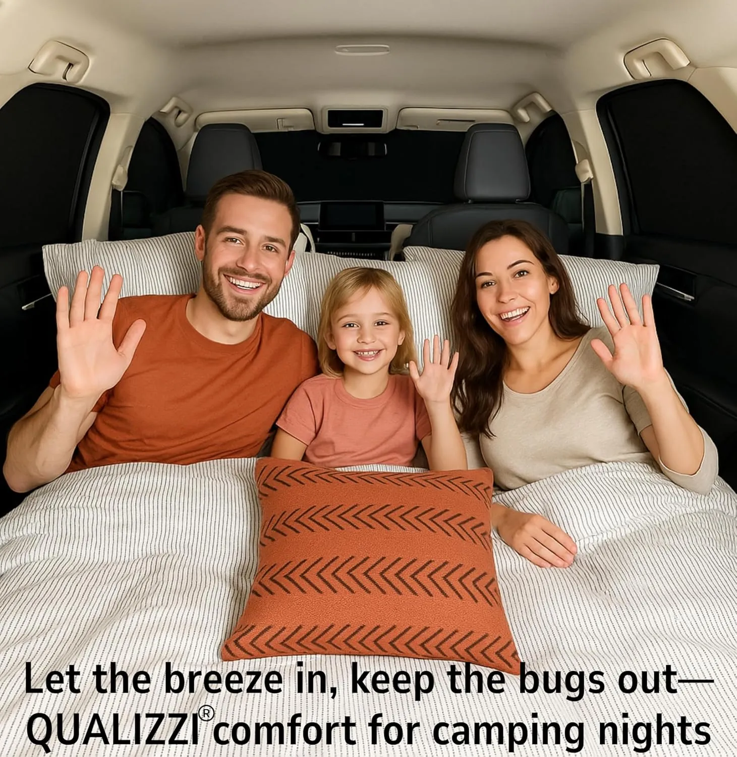 XL/Car Window Shades for SUVs (10 Sizes) - Breathable Stretchy Mesh Screens for Baby, Sun, Heat, Bug & Privacy Protection, Ideal for Camping Adventures, 2-Pack by Qualizzi