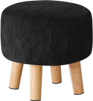 YMYNY Ottoman, Modern Footrest with Soft Padded Seat, Foot Stool with Wood Legs, Small Round Accent Small Table for Living Room Bedroom Office 12.6" D×12.6" W×12.6" H Black UHBD035B