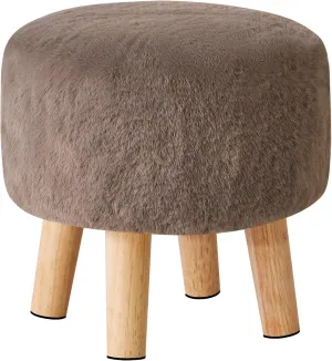 YMYNY Ottoman, Modern Footrest with Soft Padded Seat, Foot Stool with Wood Legs, Small Round Accent Small Table for Living Room Bedroom Office 12.6" D×12.6" W×12.6" H Brown UHBD035GR