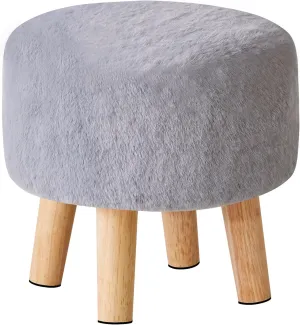 YMYNY Ottoman, Modern Footrest with Soft Padded Seat, Foot Stool with Wood Legs, Small Round Accent Small Table for Living Room Bedroom Office 12.6" D×12.6" W×12.6" H Grey UHBD035G