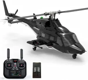 YUXIANG F02S 1:12 Scale 8CH GPS RC Helicopter – RTF Air-Wolf Replica with Dual Brushless Motors, Telemetry Transmitter, Optical Flow, Metal Servo, for Advanced Hobbyists—1 Battery