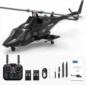 YUXIANG F02S FlyWolf RC Helicopter for Adult, 1/34 Scale 8CH High Precision Remote Control Helicopter, 3D/6G Flybarless Aircraft Model with Lidar & Optical Flow Positioning - 2 Battery